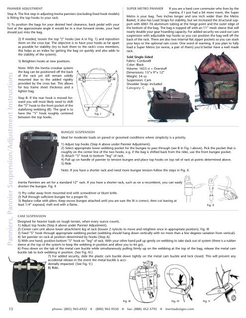 2012 Catalog of Cycling Bags - Inertia Designs