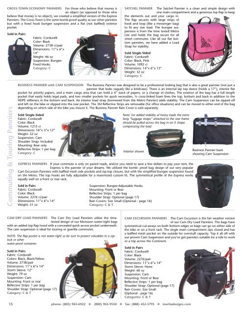 2012 Catalog of Cycling Bags - Inertia Designs