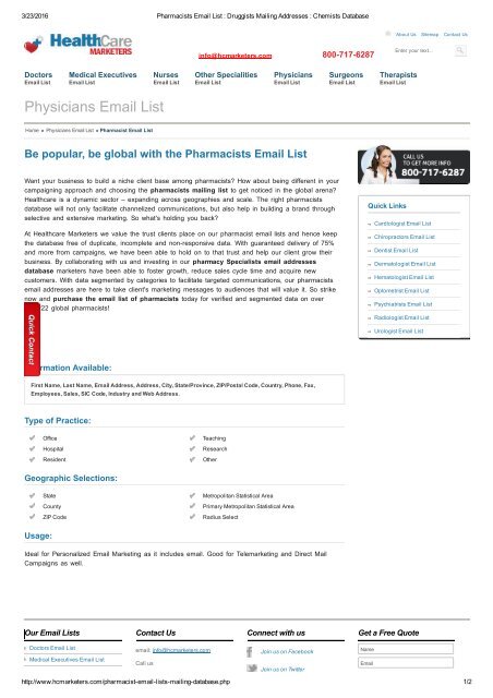 Pharmacists database