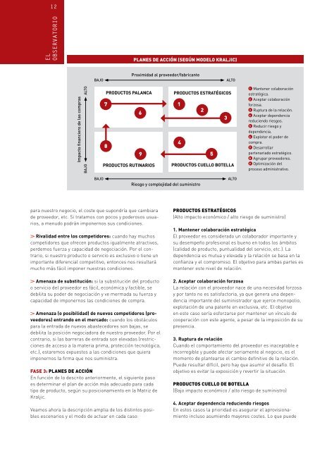 Gestionar los aprovisionamientos clave estratégica de la empresa