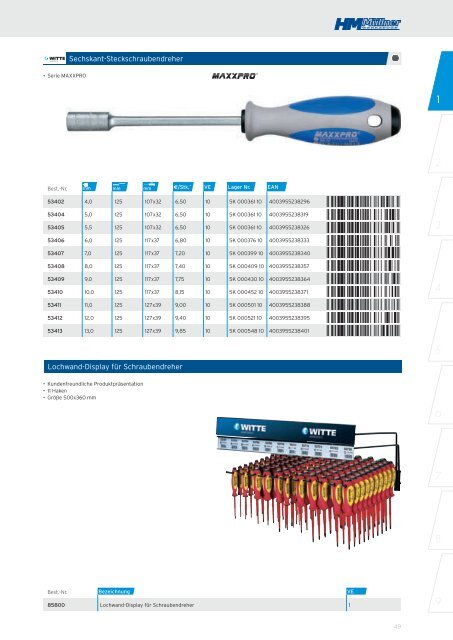 Kapitel 1 - Nusskästen, Ring-Maulschlüssel, Ratschen, Inbus, Torx, Schraubendreher, Bits