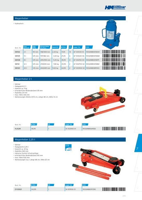 Kapitel 7 - Schmieren, Abzieher, Druckluft, Heben, Transport