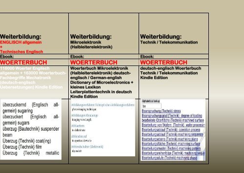 Technisches Fachchinesisch ade: englische Woerterbuecher + deutsche Begriffe-Erklaerungen