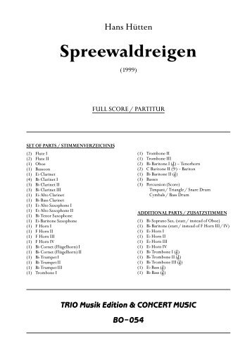 Spreewaldreigen - Demopartitur (BO-054)