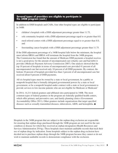 Overview of the 340B Drug Pricing Program