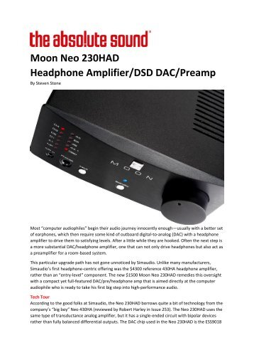 Moon Neo 230HAD Headphone Amplifier/DSD DAC/Preamp