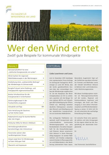 Wer den Wind erntet - Zwölf gute Beispiele für kommunale Windprojekte