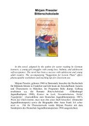 Mirjam Pressler Bitterschokolade In this novel, adapted by the ...