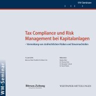 Tax Compliance und Risk Management bei Kapitalanlagen