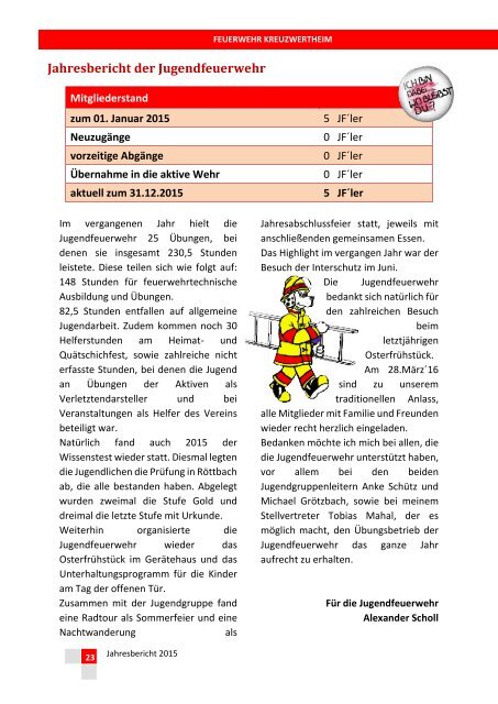 FW Kreuzwertheim Jahresbericht 2015