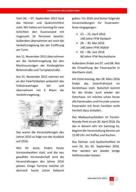 FW Kreuzwertheim Jahresbericht 2015