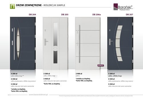 Barański Katalog drzwi zewnętrzne 2016