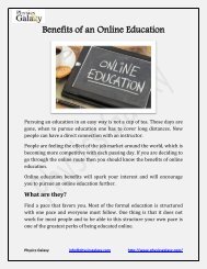 Benefits of an Online Education