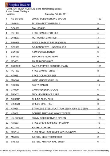 HAMILTON MEGA AUCTION at the former ... - Surplus Brokers