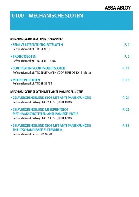 ASSA ABLOY Project cataloog 2016 NL