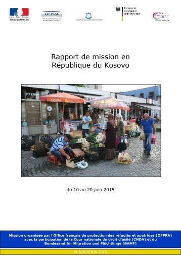 Rapport de mission en République du Kosovo