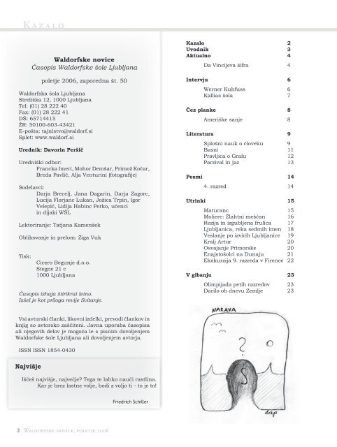 Waldorfske novice - Poletje 2006