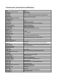 Teilnehmerliste Jahreskonferenz 2009 Weimar - Begleitforschung ...