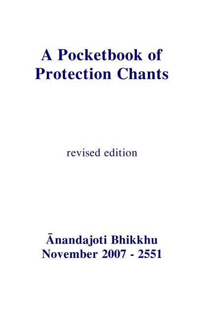 A Pocketbook of Protection Chants
