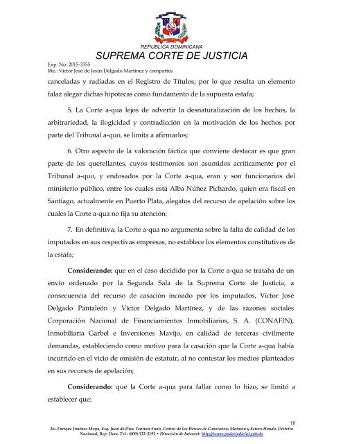 SUPREMA CORTE DE JUSTICIA Dios Patria y Libertad