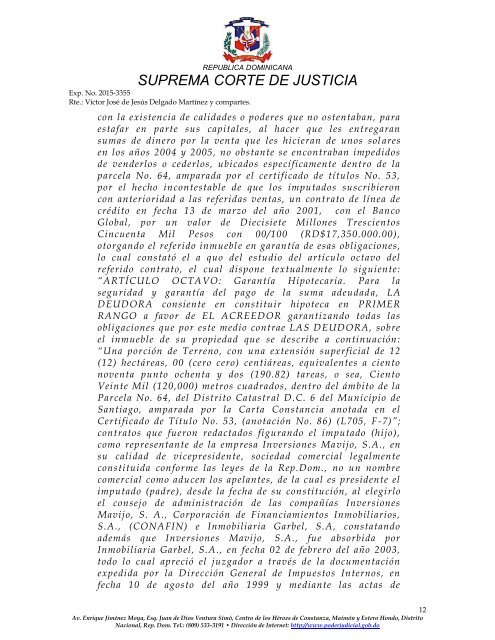 SUPREMA CORTE DE JUSTICIA Dios Patria y Libertad