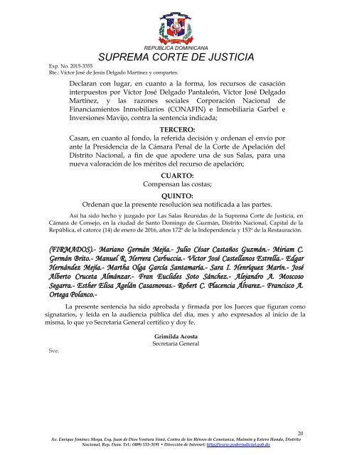 SUPREMA CORTE DE JUSTICIA Dios Patria y Libertad