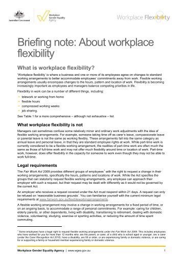 Briefing note About workplace flexibility