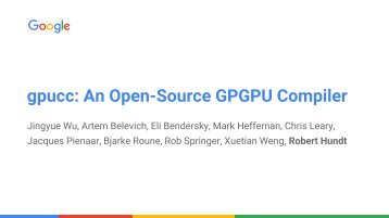 gpucc An Open-Source GPGPU Compiler