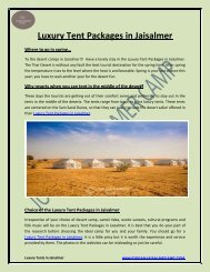 Luxury Tent Packages in Jaisalmer