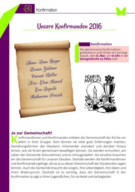 Kirchgemeindebrief April/Mai 2016