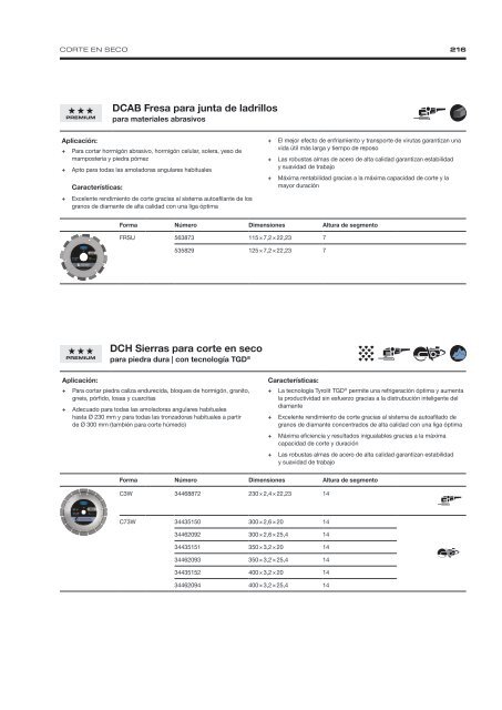 Diamond Tools and Machines - Spanish