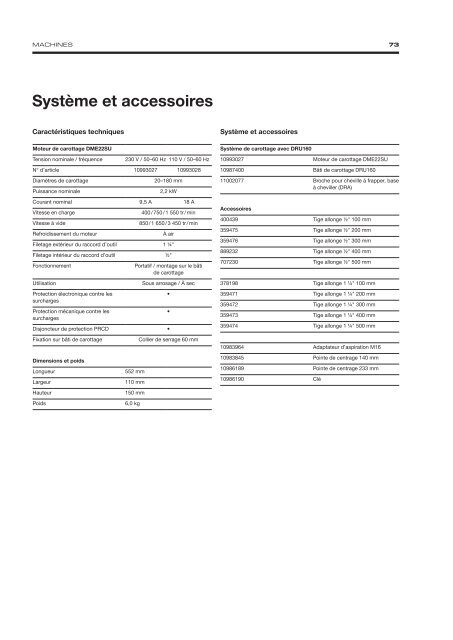 Diamond Tools and Machines - French