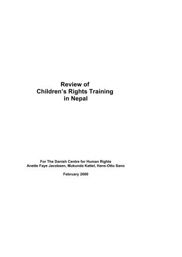 Review of Children's Rights Training in Nepal - Danish Institute for ...