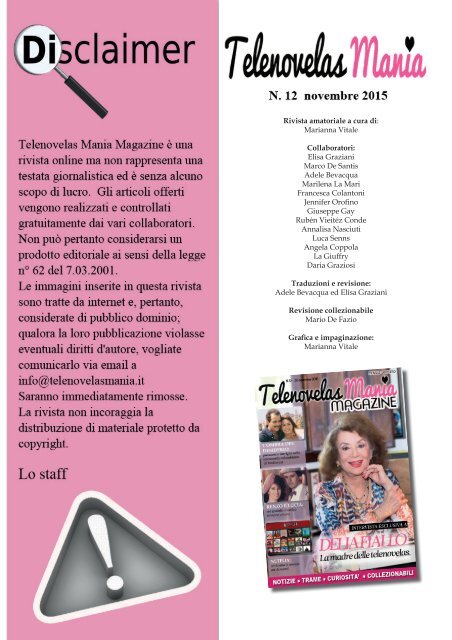 TelenovelasMania Magazine (novembre 2015)