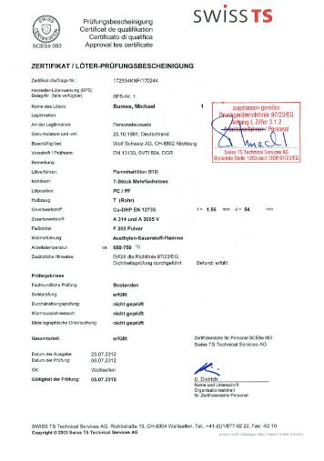 zertifiziert - Wolf (Schweiz) AG
