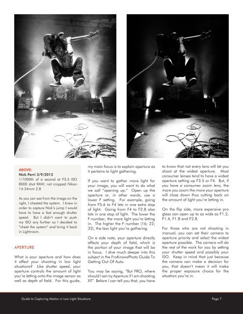 Guide to Capturing Motion in Low Light Situations Page 1