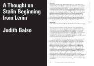 A Thought on Stalin Beginning from Lenin Judith Balso