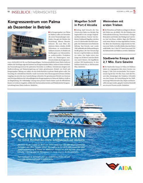 Die Inselzeitung Mallorca April 2016