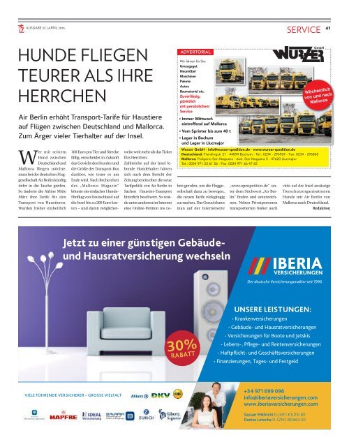 Die Inselzeitung Mallorca April 2016