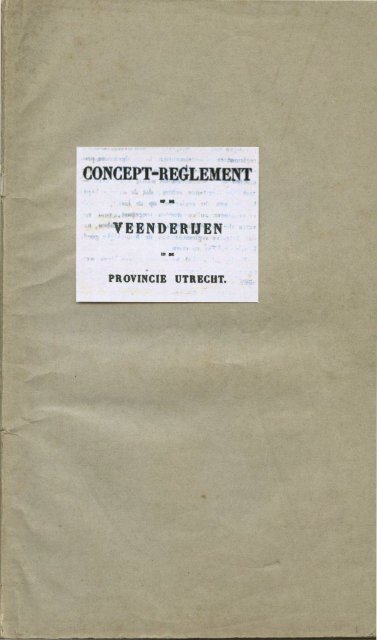 Concept-Reglement op de Veenderijen in de provincie Utrecht
