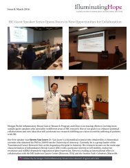 Iluminating Hope - The Newsletter of the MD Anderson Morgan Welch IBC Research Program and Clinic - Issue 8 March 2016