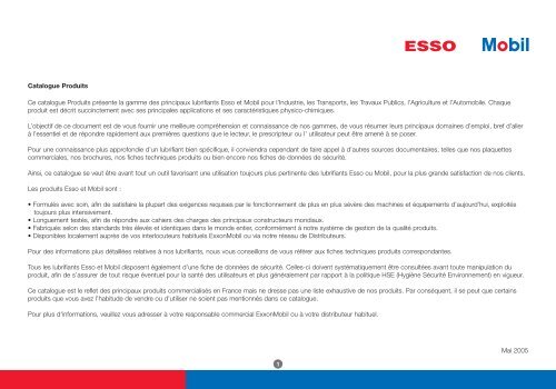 Esso and Mobil Product Catalogue - ExxonMobil