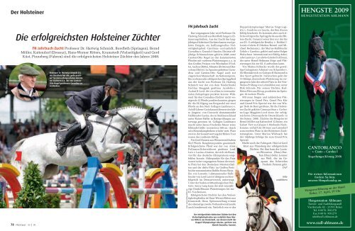 Die erfolgreichsten Holsteiner Züchter - Pferd+Sport