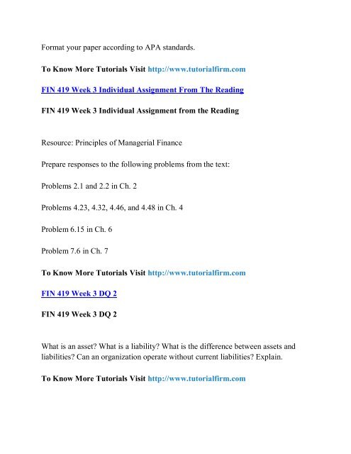 FIN 419 UOP Course,FIN 419 UOP Materials,FIN 419 UOP FHomework