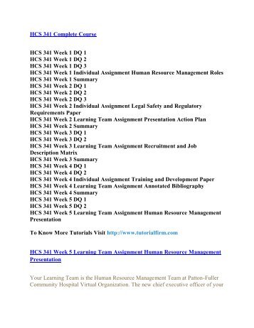 HCS 341 UOP Course,HCS 341 UOP Materials,HCS 341 UOP Homework