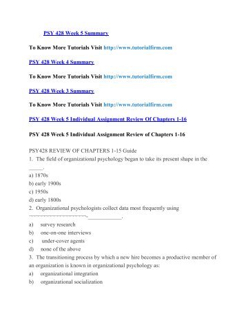 PSY 428 UOP Course,PSY 428 UOP Materials,PSY 428 UOP Homework