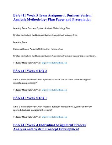 BSA 411 UOP Tutorials,BSA 411 UOP Assignments,BSA 411 UOP Entire Class