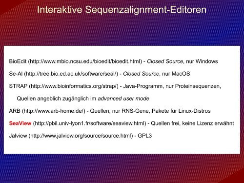 Molekulare Phylogenie und freie Software