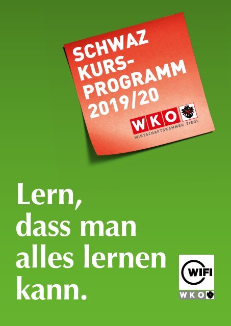 WIFI Schwaz Kursprogramm 2019/20