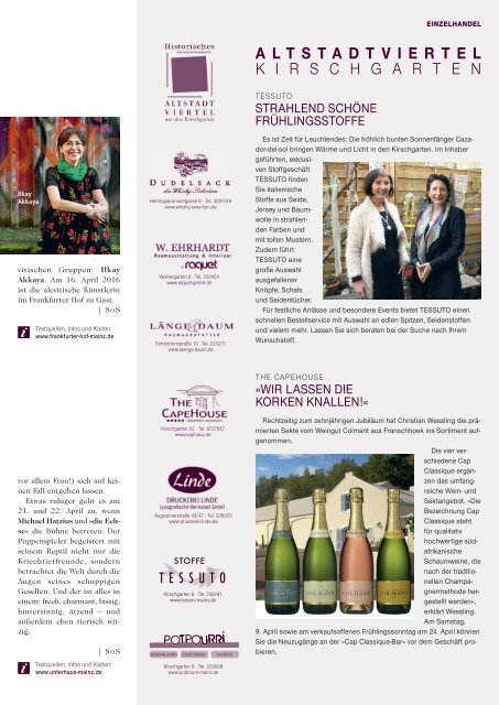 DER MAINZER - Das Magazin für Mainz und Rheinhessen - Nr. 307 - April 2016